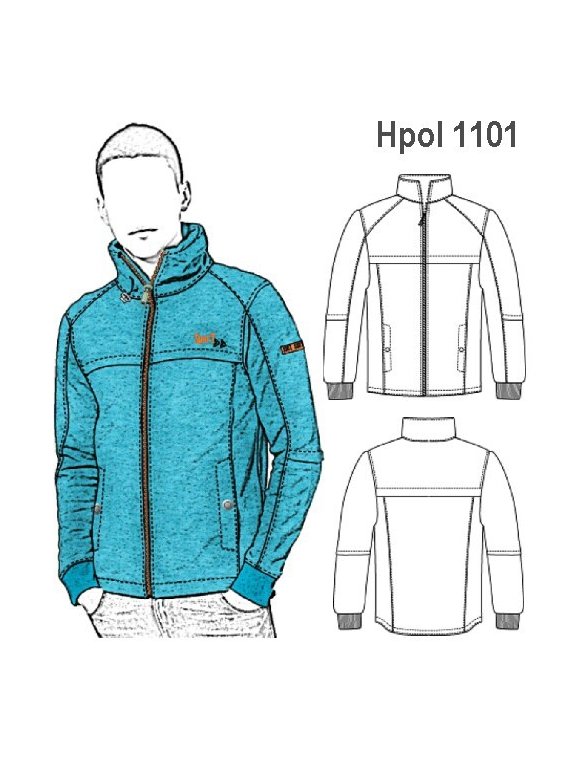 POLERON MODA HOMBRE, CUELLO ALTO, CORTES