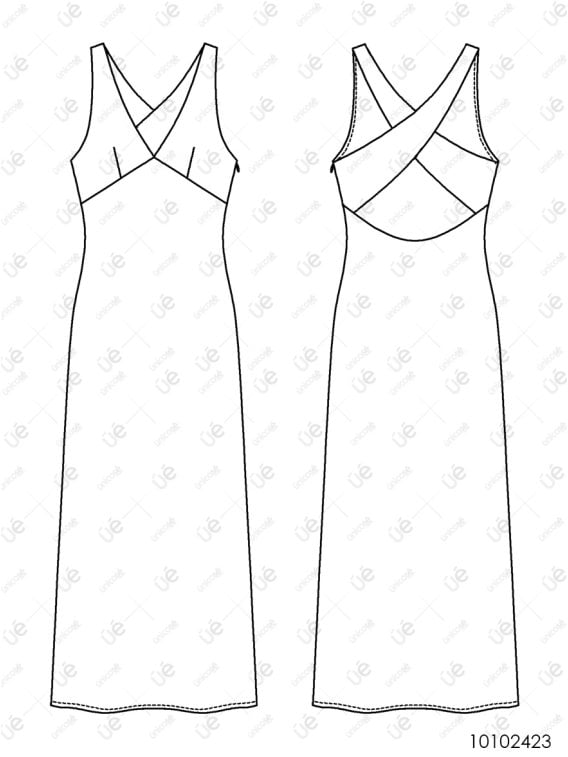 MOLDE VESTIDO LARGO MUJER 2423