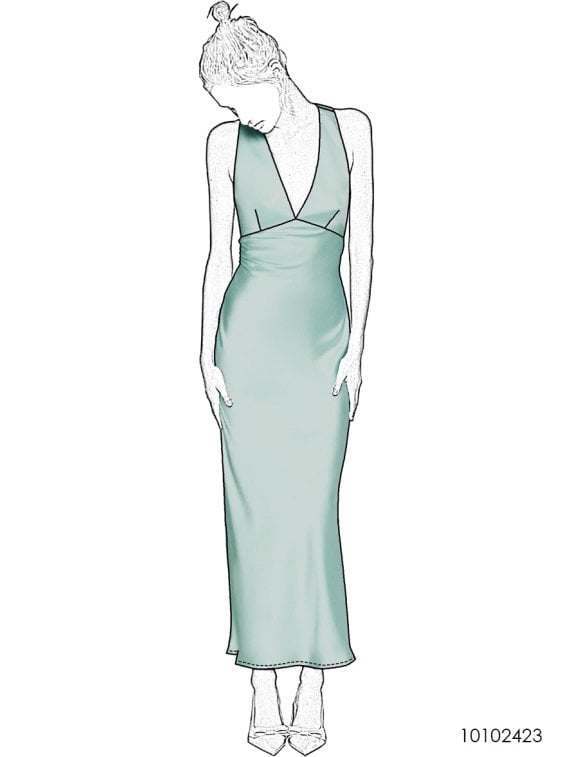 MOLDE VESTIDO LARGO MUJER 2423