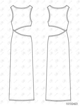 MOLDE VESTIDO LARGO MUJER 2422