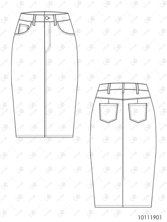 MOLDE FALDA TUBO MUJER 1901