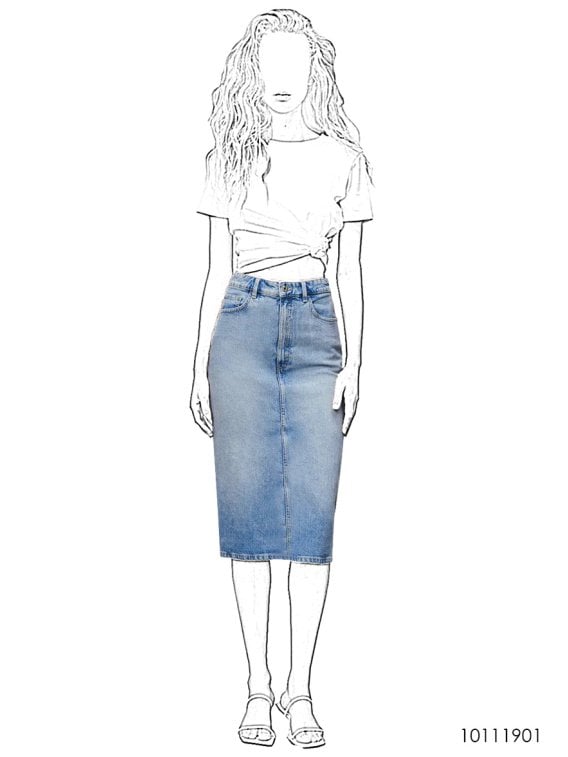 MOLDE FALDA TUBO MUJER 1901