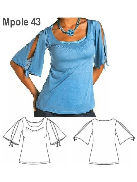 POLERA MANGA ANCHA MUJER 0943