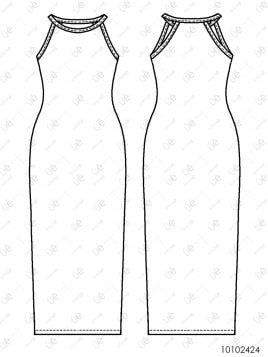 MOLDE VESTIDO LARGO MUJER 2424