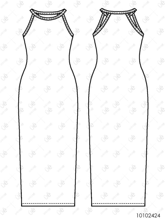 MOLDE VESTIDO LARGO MUJER 2424
