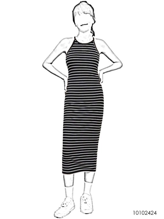 MOLDE VESTIDO LARGO MUJER 2424