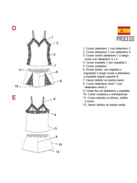 MOLDE PIJAMA 2 PIEZAS MUJER 2015