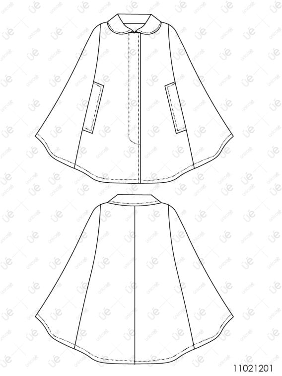 MOLDE CHAQUETA CAPA NIÑA 1201