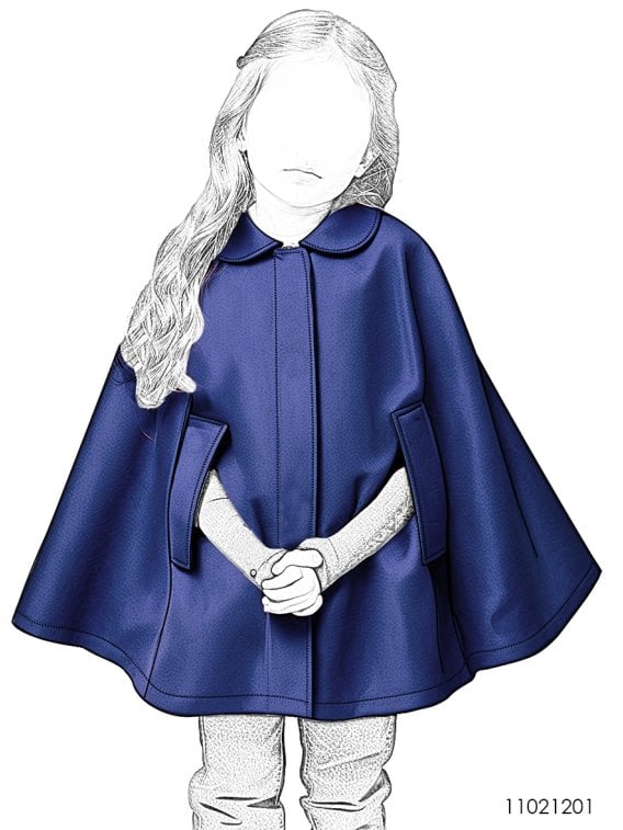 MOLDE CHAQUETA CAPA NIÑA 1201