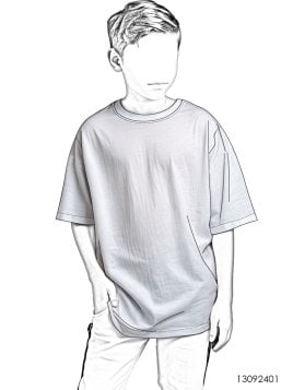 MOLDE POLERA BASICA OVERSIZE NIÑO 2401