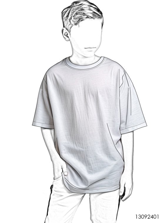 MOLDE POLERA BASICA OVERSIZE NIÑO 2401