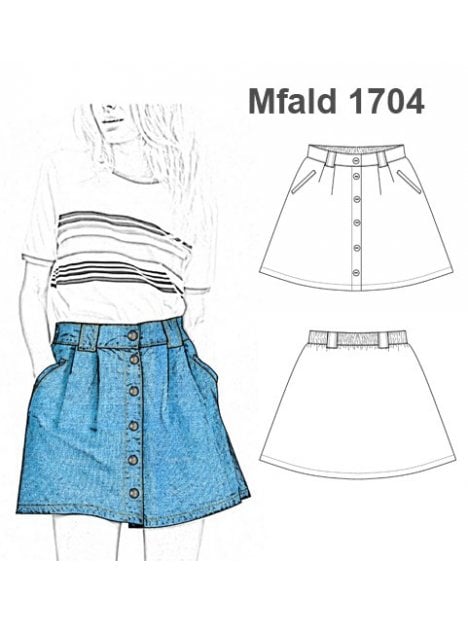 FALDA POLLERA EVASE MINI MUJER