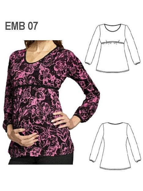 POLERA CORTE BUSTO MATERNAL, MANGA LARGA