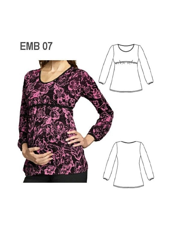 POLERA CORTE BUSTO MATERNAL, MANGA LARGA