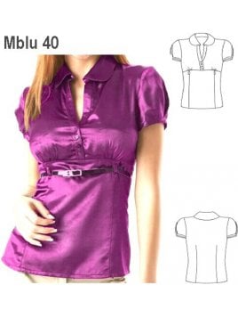 BLUSA AJUSTADA CORTE BUSTO MUJER, MANGA