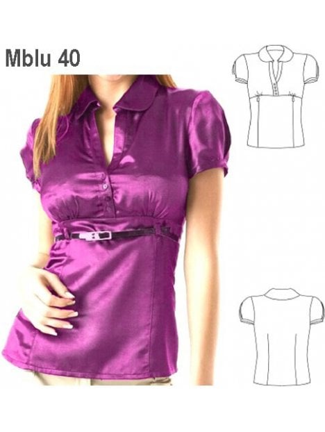 Molde blusa corte imperio mujer 0940