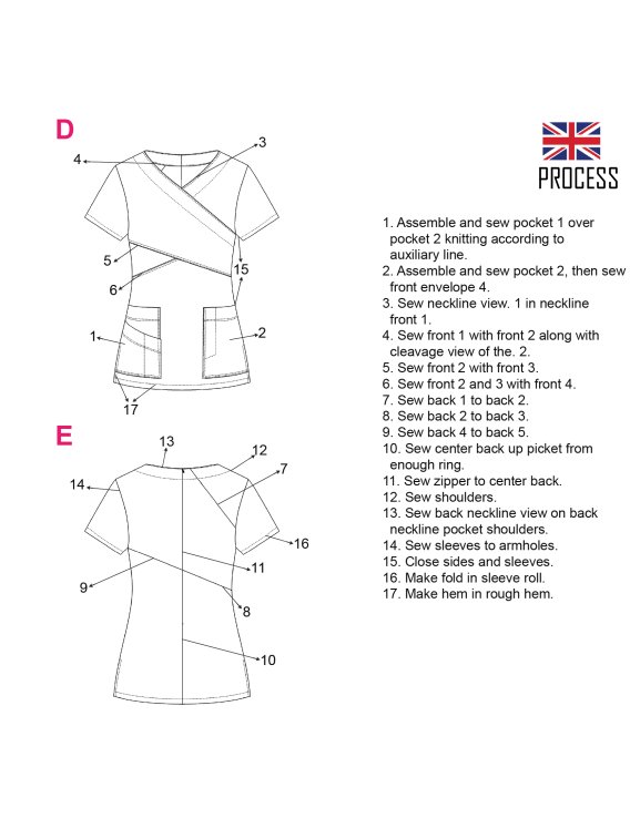 MOLDE BLUSA SANITARIA MUJER 2103