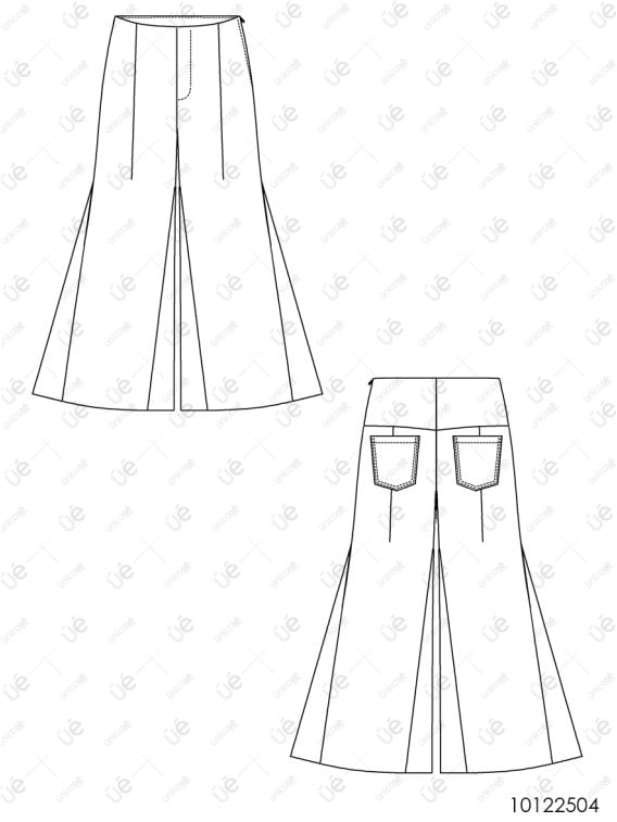 MOLDE PANTALON PIERNA ANCHA MUJER 2504