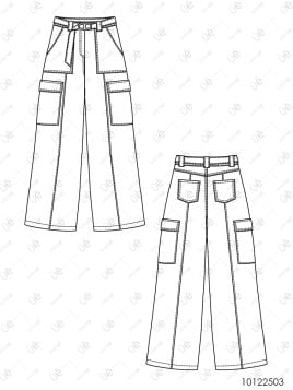 MOLDE PANTALON CARGO MUJER 2503