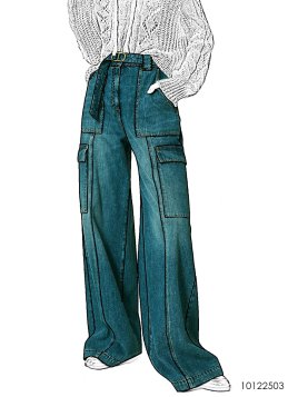 MOLDE PANTALON CARGO MUJER 2503