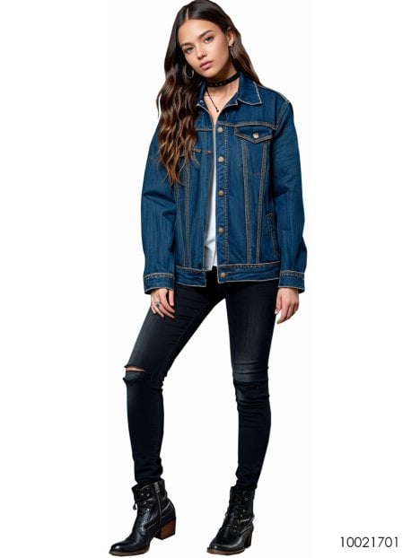 MOLDE CHAQUETA JEAN OVERSIZE MUJER 1701