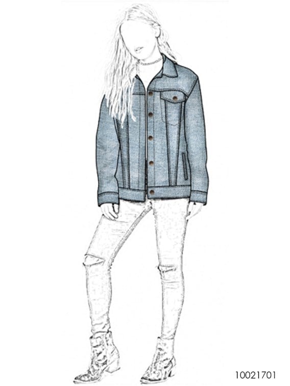 MOLDE CHAQUETA JEAN OVERSIZE MUJER 1701