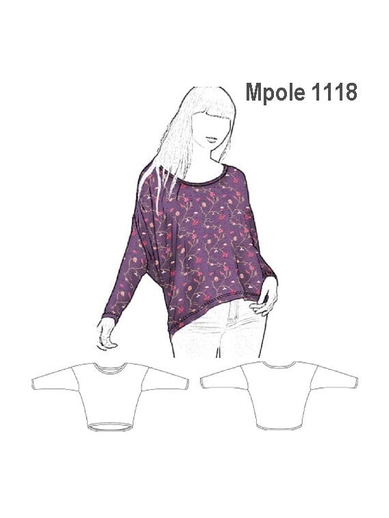 POLERA MODA MUJER, HOMBRO CAIDO, MANGA A