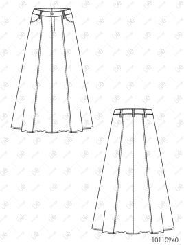 MOLDE FALDA LARGA MUJER 0940