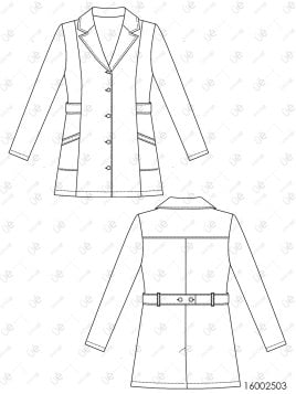 MOLDE TRABAJO BATA SANITARIA MUJER 2503