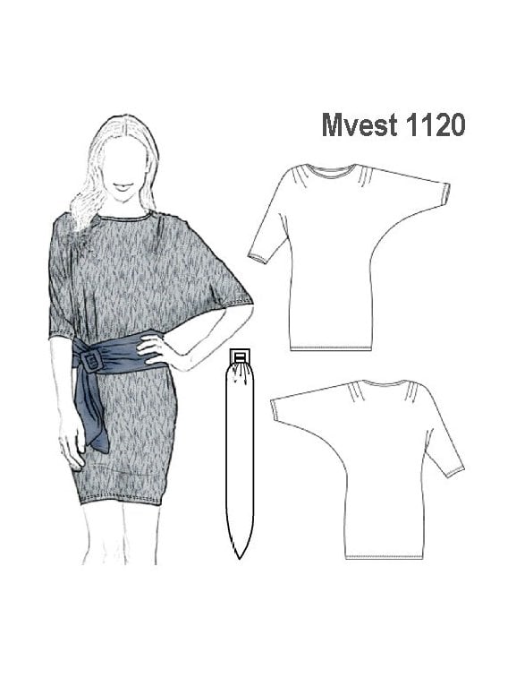 MOLDE: VESTIDO MANGA KIMONO