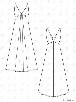 MOLDE VESTIDO LARGO MUJER 2506