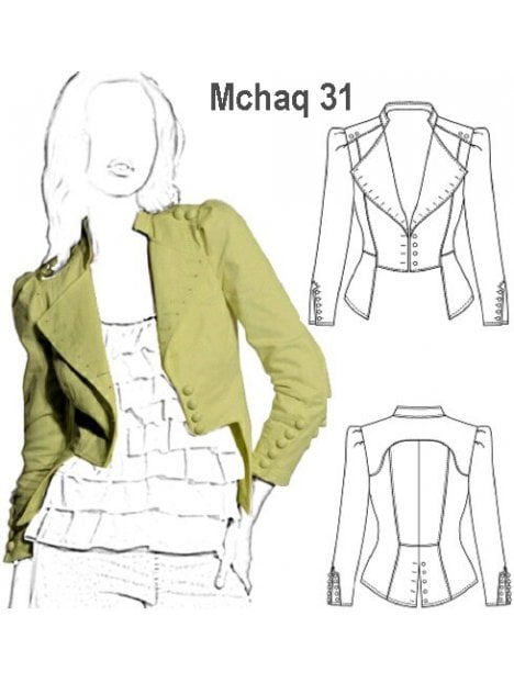 CHAQUETA MILITAR MUJER, SIN FORRO