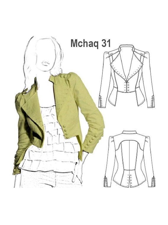 CHAQUETA MILITAR MUJER, SIN FORRO