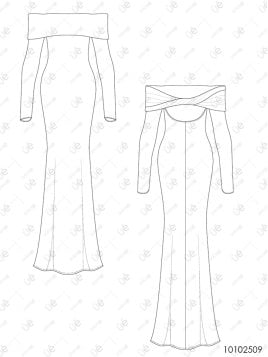 MOLDE VESTIDO LARGO MUJER 2509