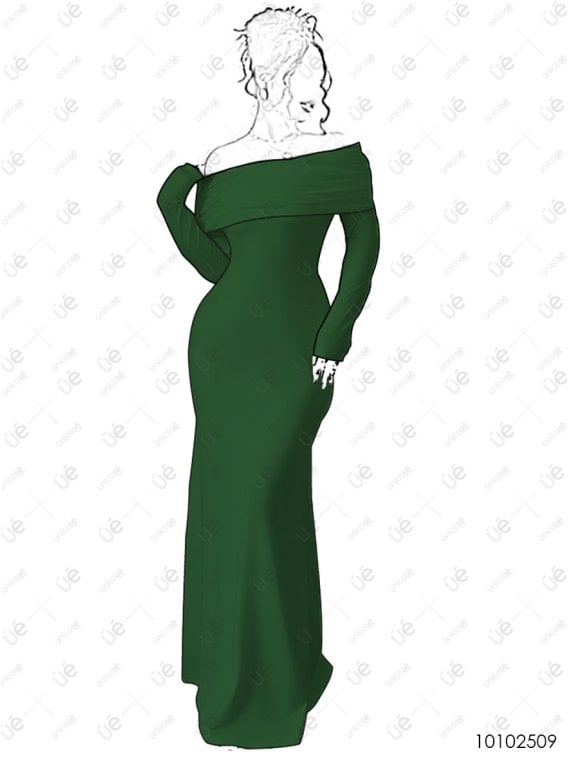 MOLDE VESTIDO LARGO MUJER 2509