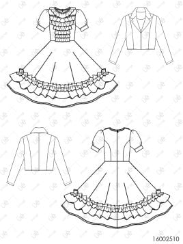 MOLDE VESTIDO HUASA Y CHAQUETA RT 2510