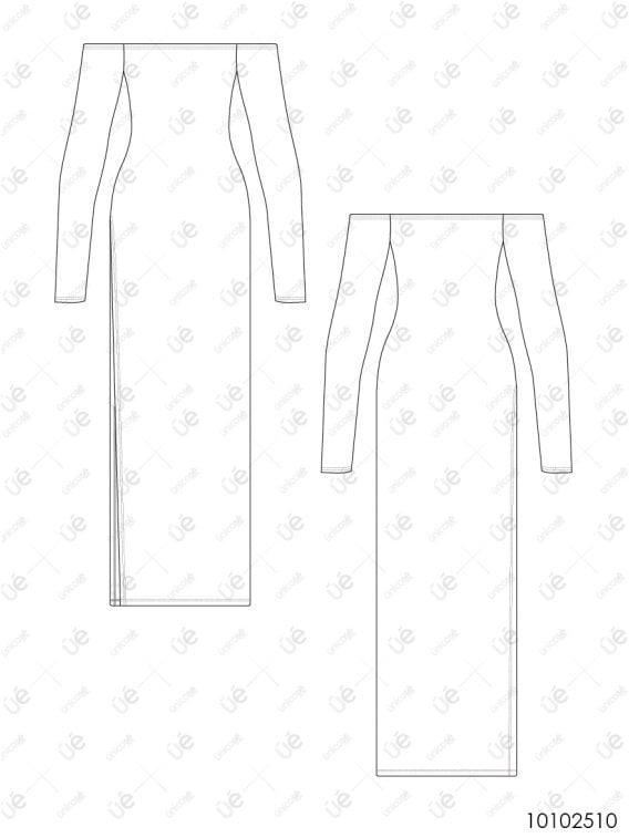 MOLDE VESTIDO LARGO MUJER 2510