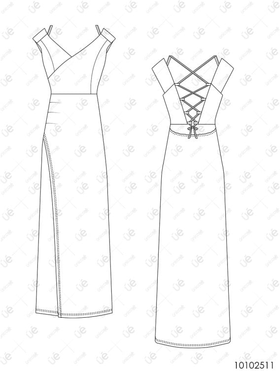 MOLDE VESTIDO LARGO MUJER 2511