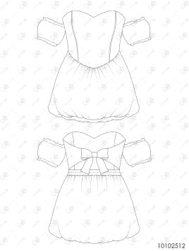 MOLDE VESTIDO MINI GLOBO MUJER 2512