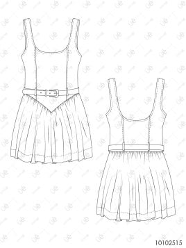 MOLDE VESTIDO MINI MUJER 2515