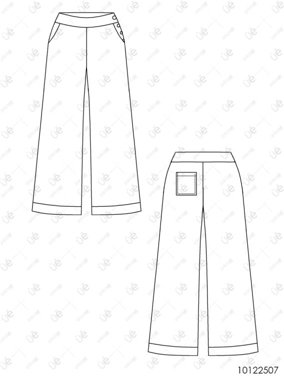 MOLDE PANTALON ANCHO MUJER 2507