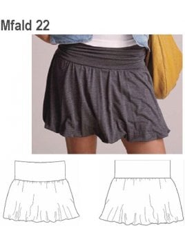 FALDA GLOBO MUJER, PRETINA DOBLADA.