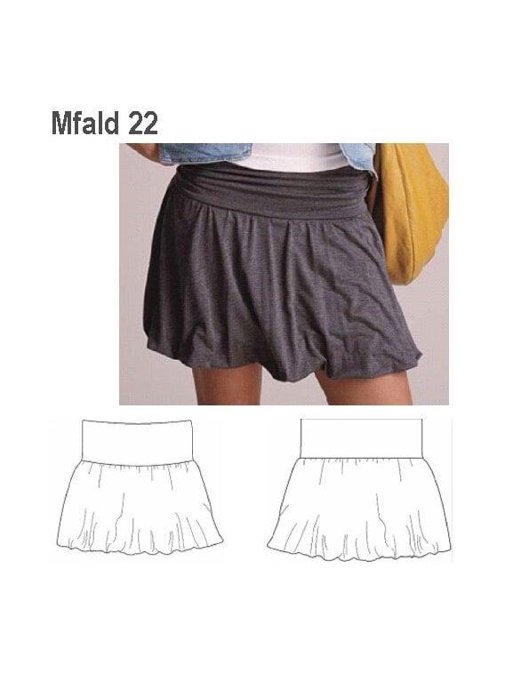 FALDA GLOBO MUJER, PRETINA DOBLADA.