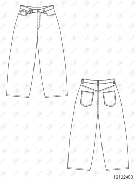 MOLDE PANTALON JEAN BAGGY HOMBRE 2403