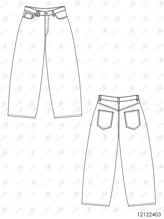 MOLDE PANTALON JEAN BAGGY HOMBRE 2403