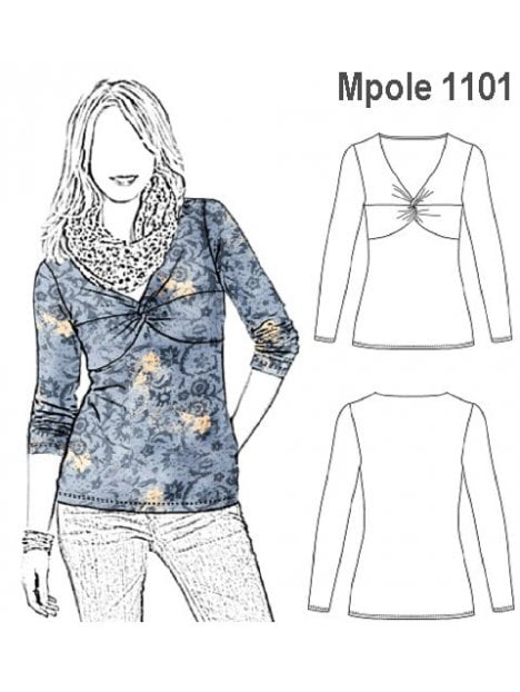 POLERA NUDO BUSTO MUJER, CORTE Y ANUDADA