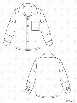 MOLDE CHAQUETA CORTES NIÑO 2501