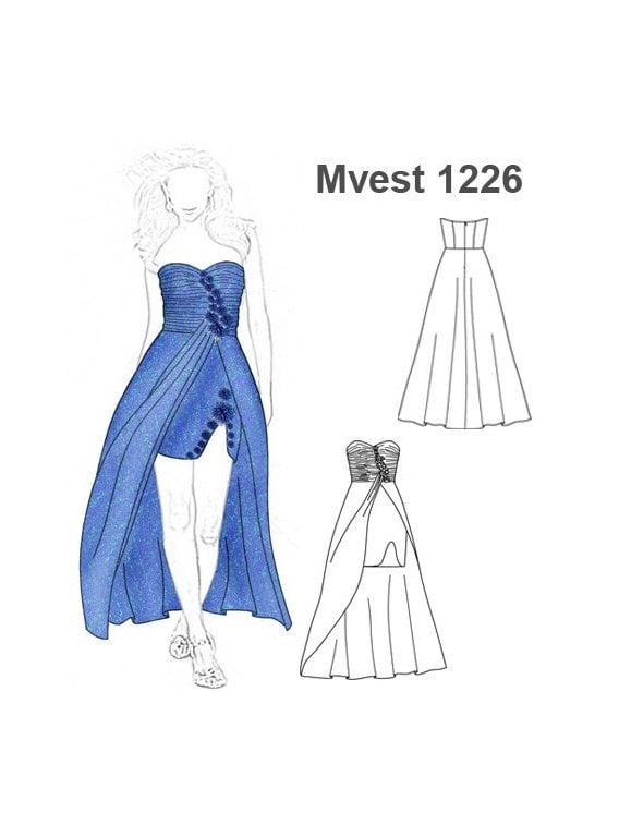 VESTIDO FIESTA MUJER 1226