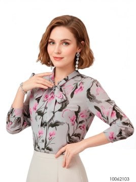 BLUSA CON CORBATA MUJER 2103