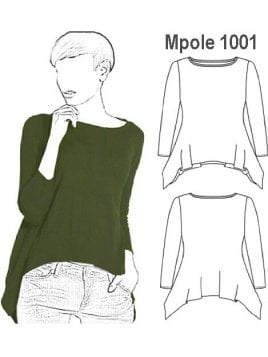 POLERA FORMA IRREGULAR MUJER, PUNTAS EN